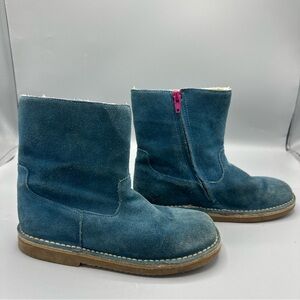 EUC! Mini Boden Girl Shoes Size EU 36 US 4 Chelsea Boots Blue Suede